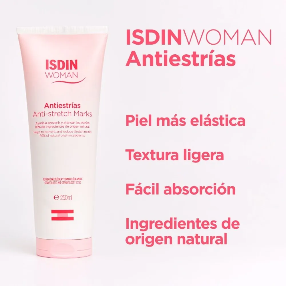 Isdin Woman Antiestrías - Crema Hidratante y Preventiva para Estrías x 250 ml