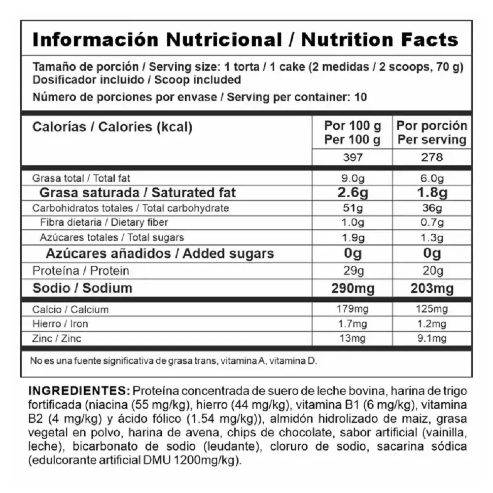 Protein Cake Vainilla Torta + Cake + Snack