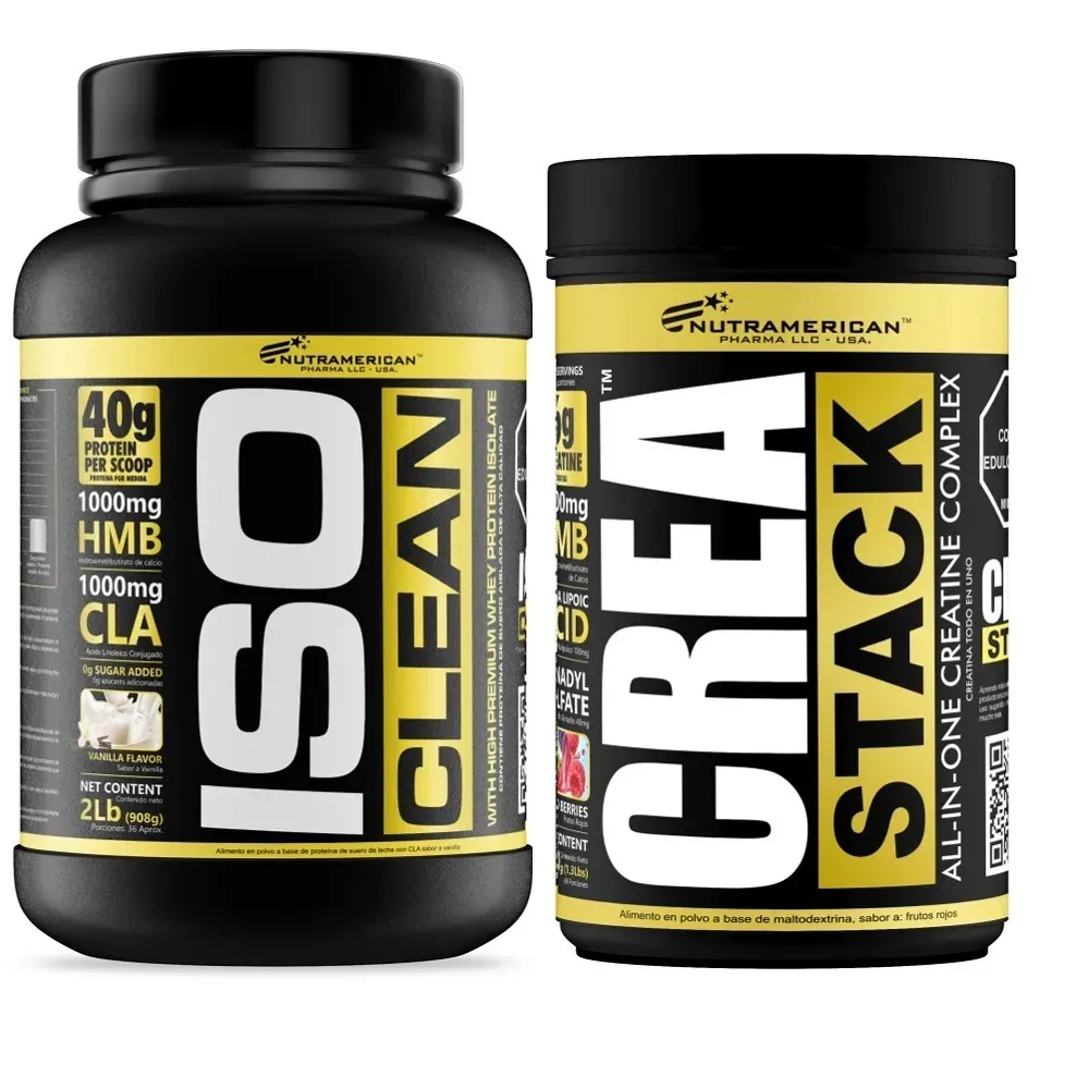 Combo Proteina Iso Clean 2 lb + Creatina Crea Stack 1.3 LB