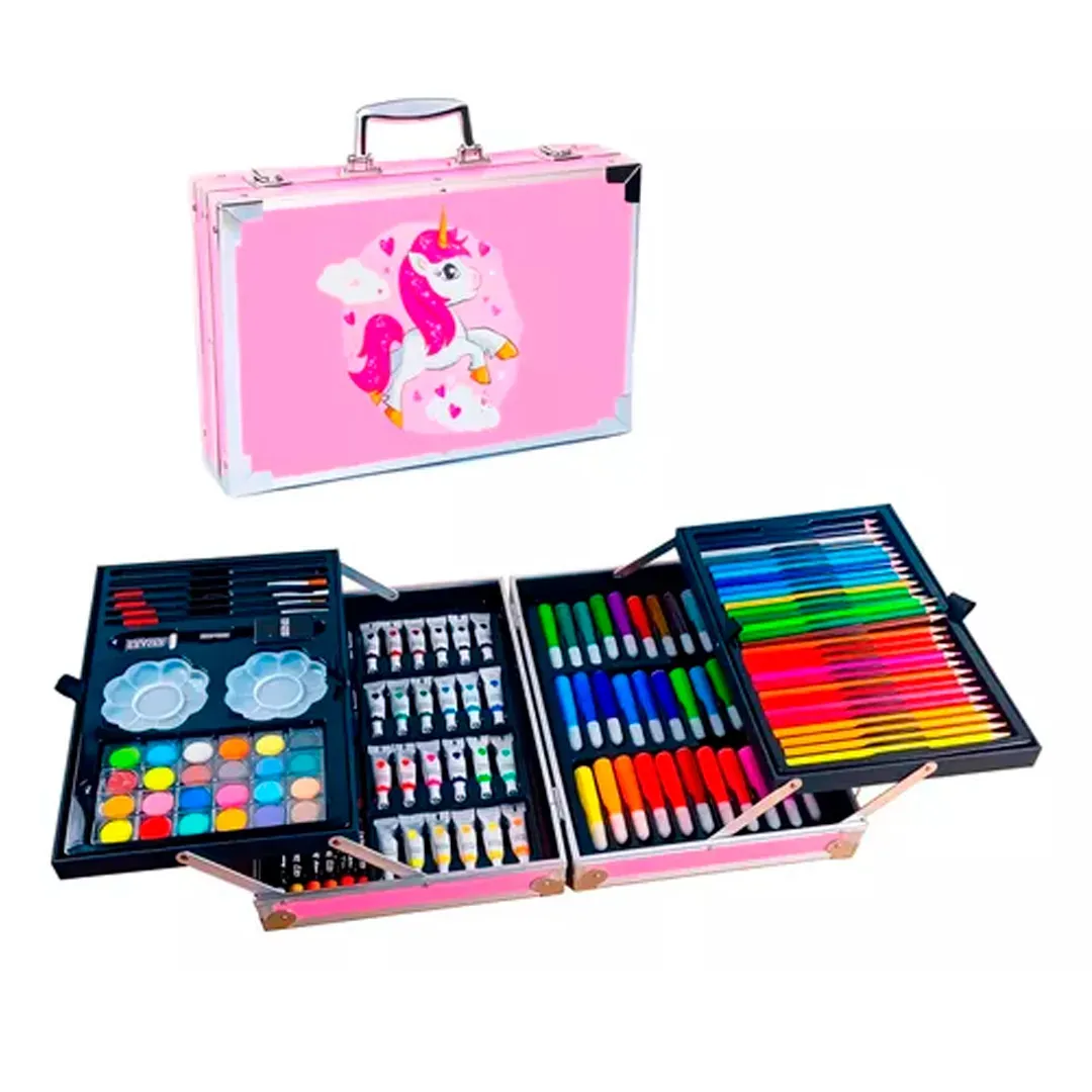 Set Arte Metalico  Kit De Dibujo 145 Piezas Para Niñas