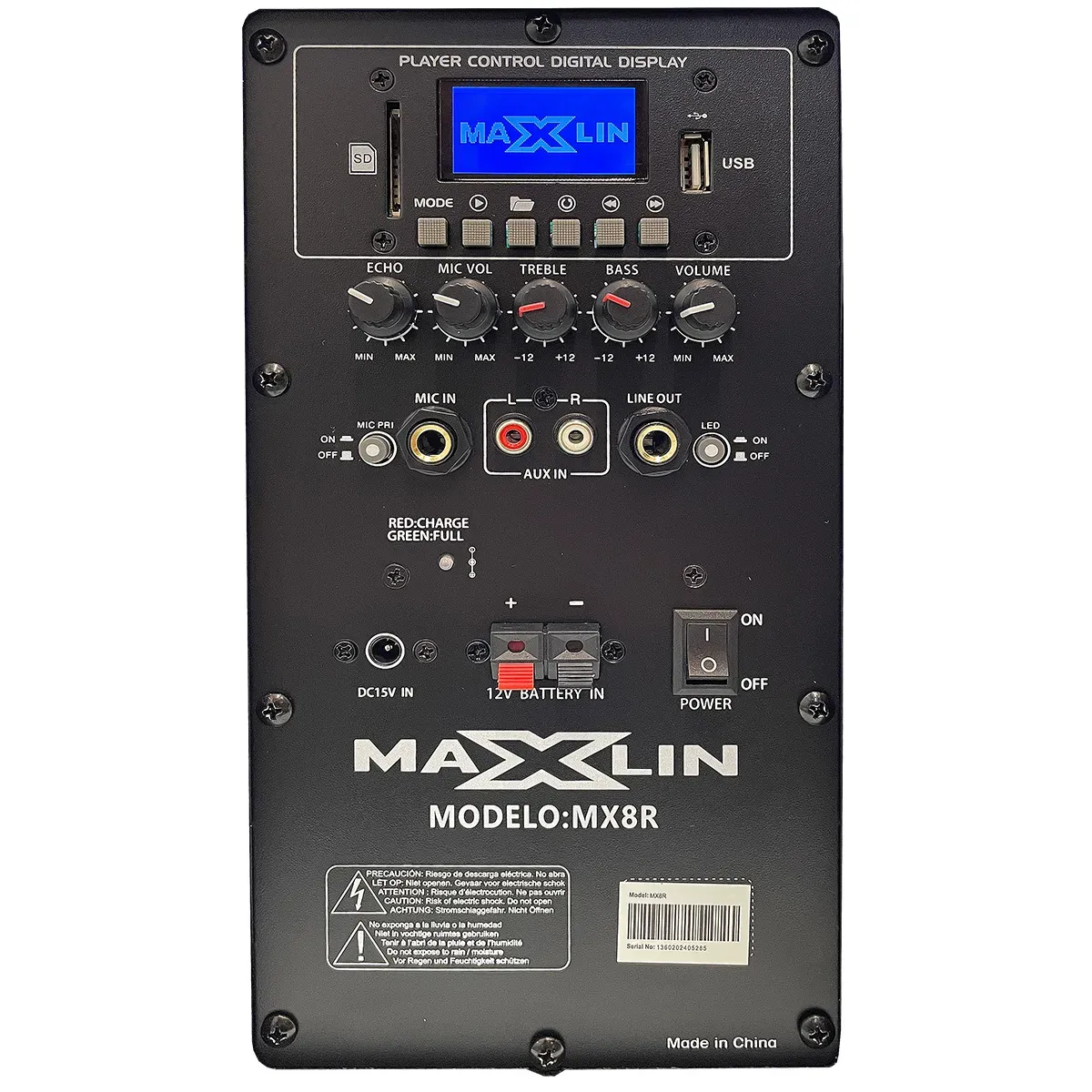 Cabina Maxlin recargable 8" 360w