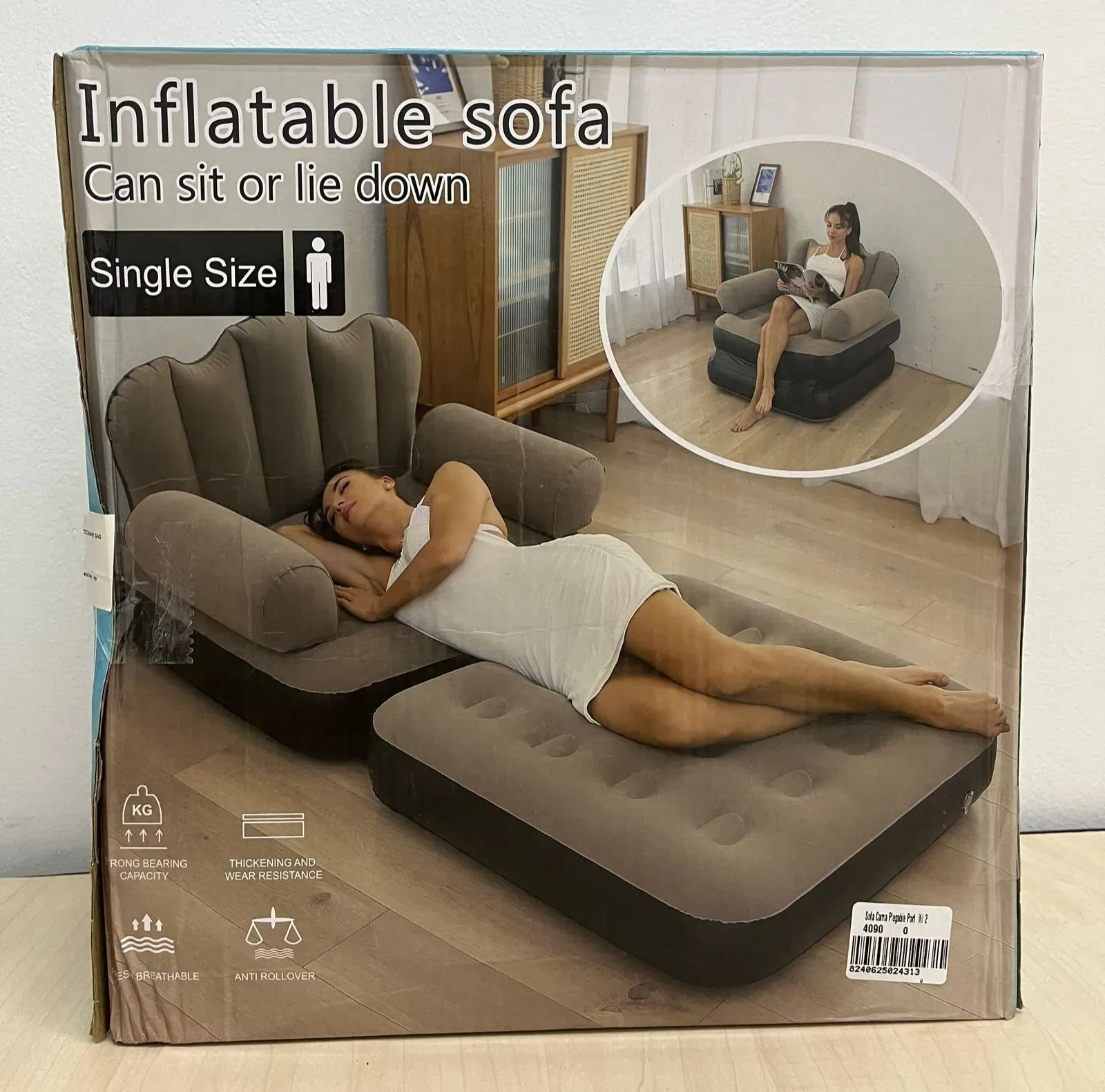 Sofa Cama Plegable Portátil 2 En 1 Inflable 