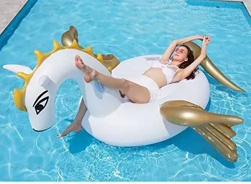 Flotador de Piscina Inflable, Pegaso Dorado