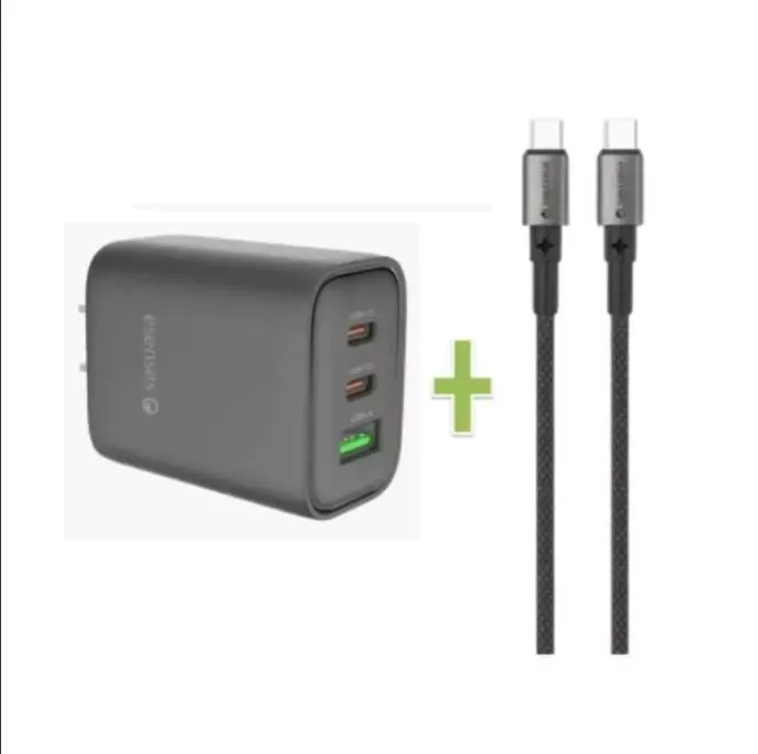 Cargador de Pared ESENSES 65 watts + Cable USB-C A USB-C 