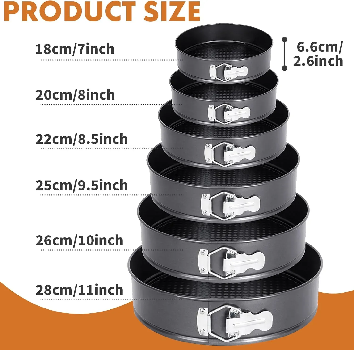 Juego De Moldes Para Pasteles Springform Antiadherentes 6 piezas