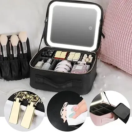 Organizador De Maquillaje Ajustable Con Espejo 