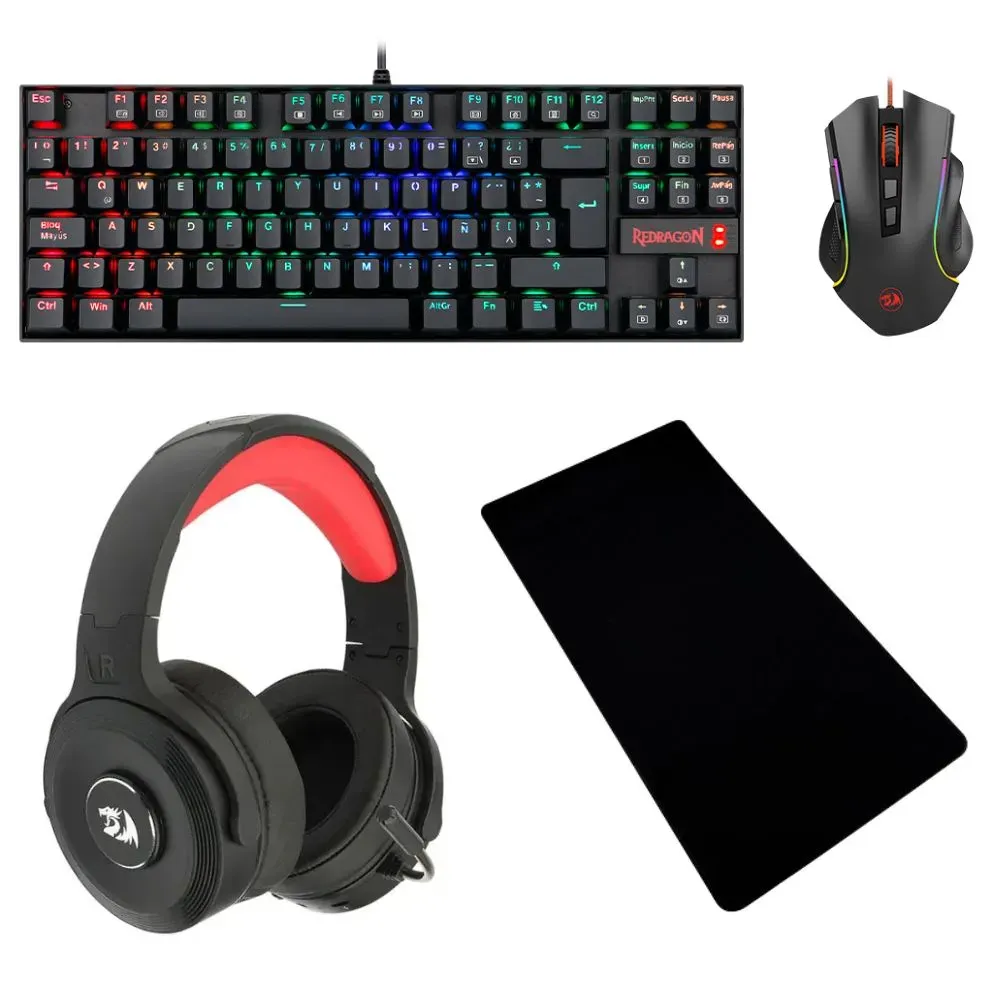 Ultimate Redragon Combo: K552-RGB + H818 Headset + GT700 Pad