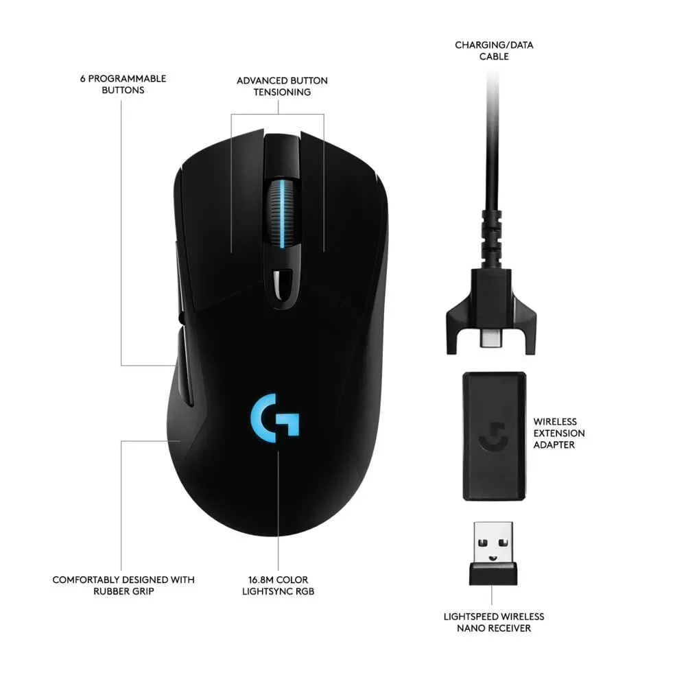 Mouse Logitech G703 Ligthspeed Inalámbrico Gaming