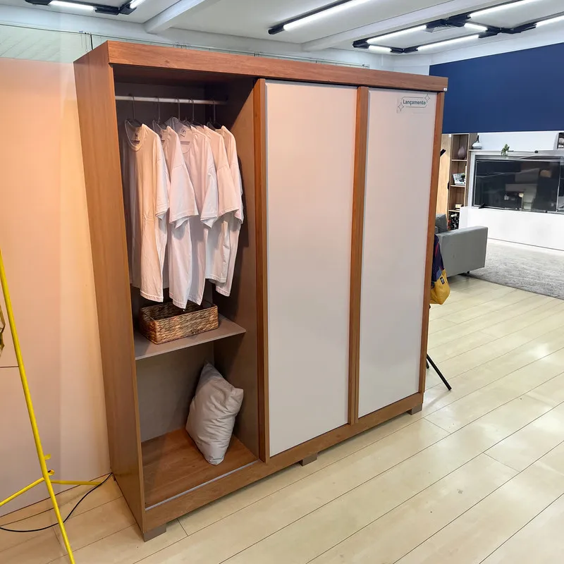 Closet Armario 180Cm 4 Puertas 3 Cajones En Mdp Freijo Con Beige