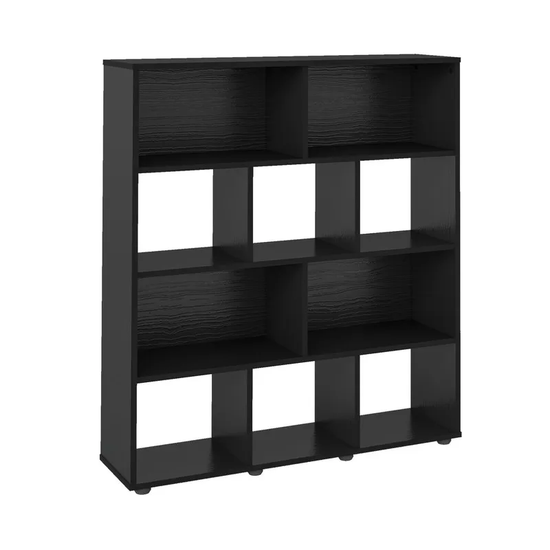 Biblioteca Estantería Librero En Mdp 91Cm 10 Compartiientos Negro