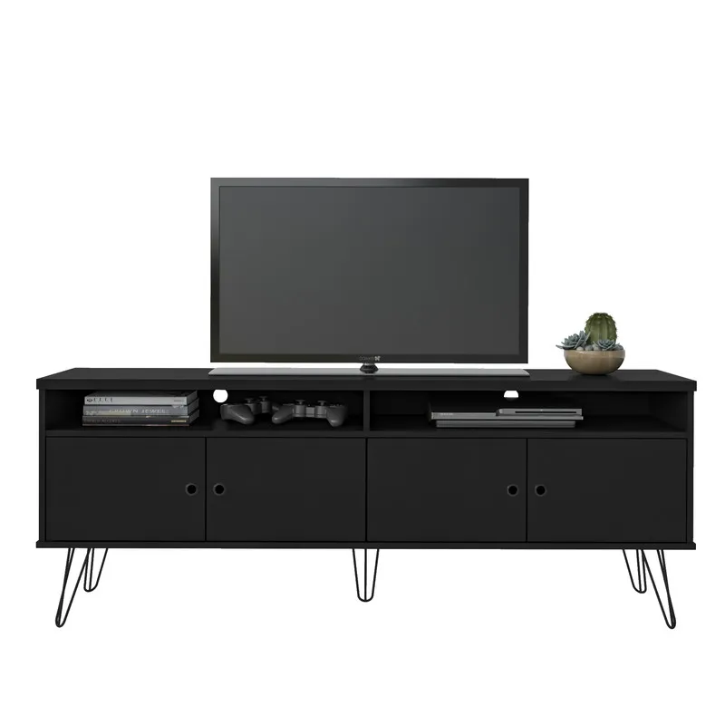 Mueble de TV 60" BERTOLINI En MDP 160cm Pata De Acero Negro