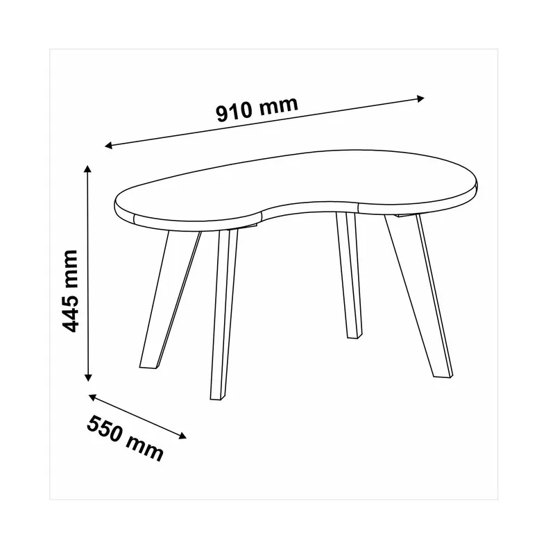 Mesa De Centro O Auxiliar En Mdp 91X44 Cm Blanco