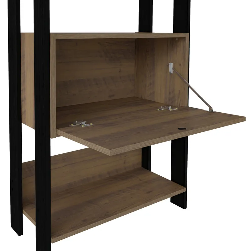 Estanteria Biblioteca Match BERTOLINI Con Puerta En MDP 166x63cm Pino Con Negro