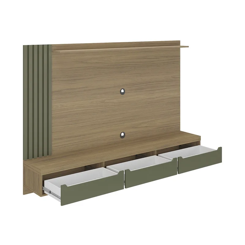 Mueble Para Tv 75" En Mpd 200Cm Incluye Soporte Roble Con Menta