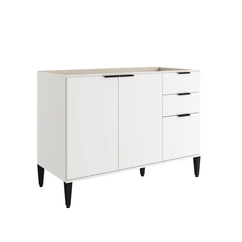 Mueble Inferior De Cocina 120 Cm En Mdp Sin Mesón Blanco