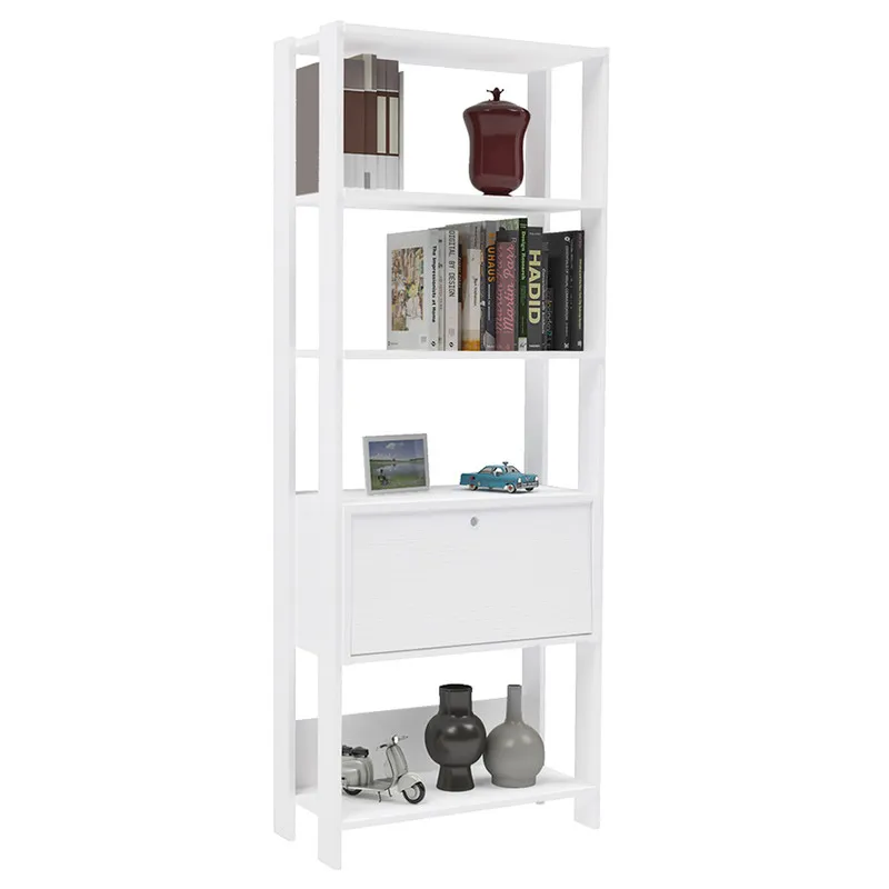 Estanteria Biblioteca Match BERTOLINI Con Puerta En MDP 166x63cm Blanco