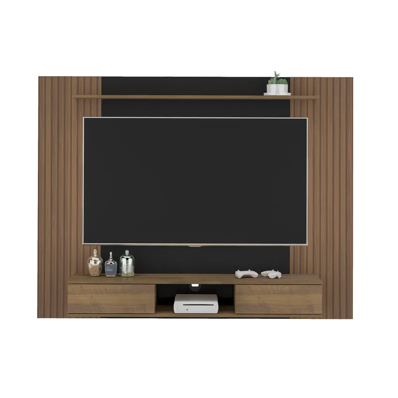 Mueble Para Tv 75" En Mpd 176Cm Incluye Soporte Pino Ripiado Con Negro