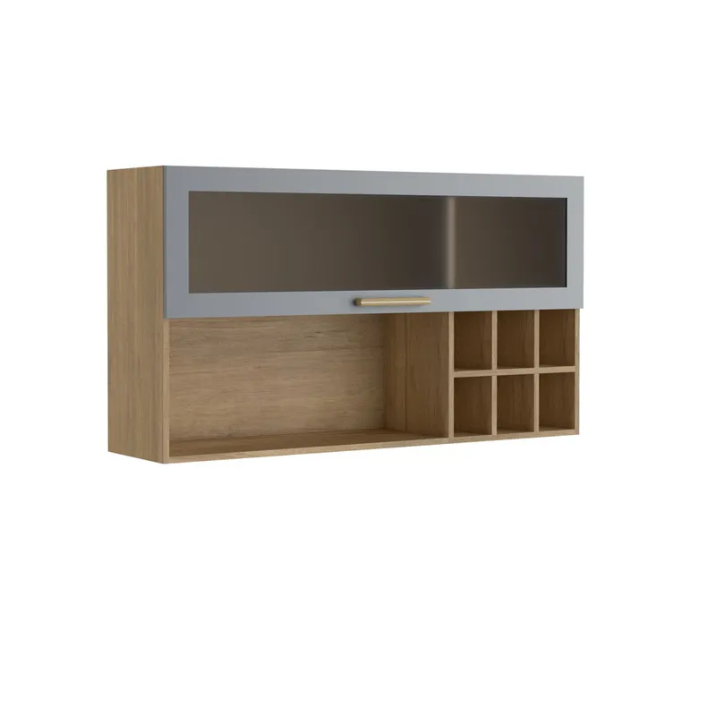 Mueble Superior De Cocina  De 120 Cm En Mdp Gris