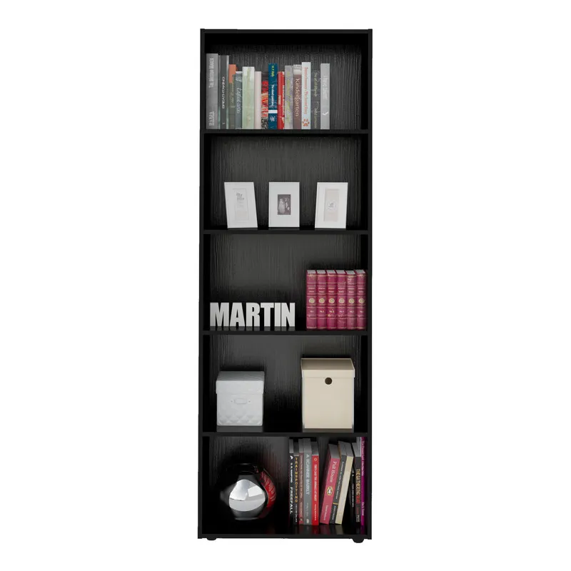 Estantería Librero Biblioteca En Mdp 60Cm 4 Estantes Negro