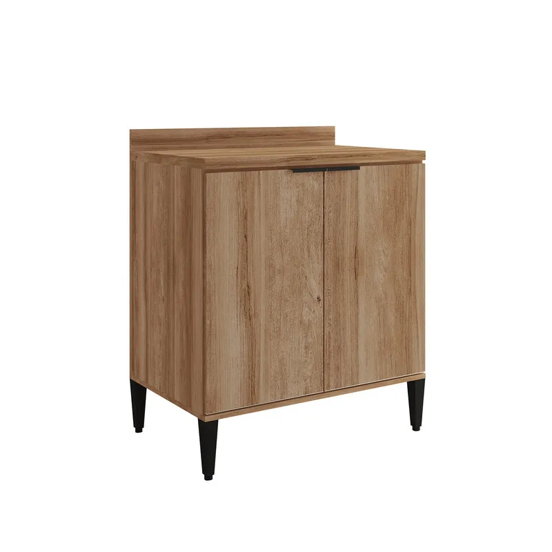 Mueble Inferior Bertolini De 80 Cm En Mdp Con Tapa Freijo