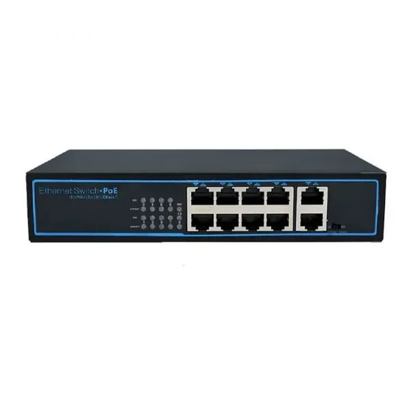 Switch poe 8 puertos RED ethernet poe 10/100mbps 120w SAT