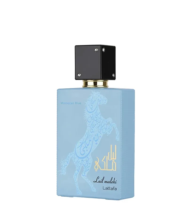 Perfume Arabe Lattafa Lail Maleki Moroccan Blue Unisex Eau de Parfum 100ml Original 