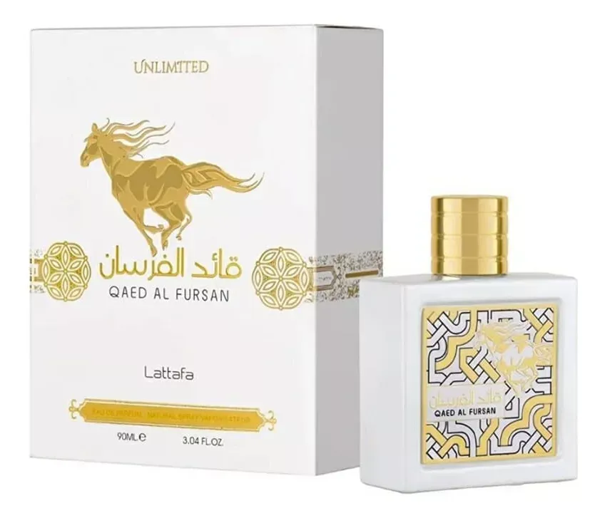 Perfume Arabe Lattafa Qaed Al Fursan Blanca Unisex Eau de Parfum 90ml Original 