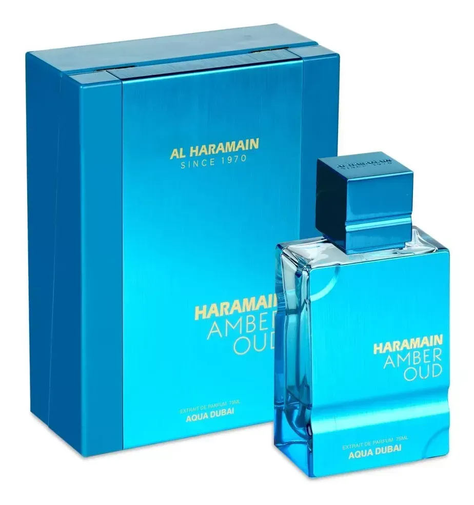 Perfume Arabe Al Haramain Amber Oud Aqua Dubai Unisex Extrait de Parfum 75ml Original 