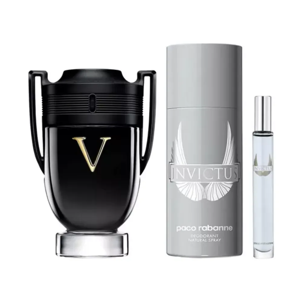 Perfume Paco Rabanne Estuche Invictus Victory Men 3 Piezas Eau de Parfum Original 