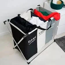 Cesto De Ropa Triple Organizador x3 Sesiones