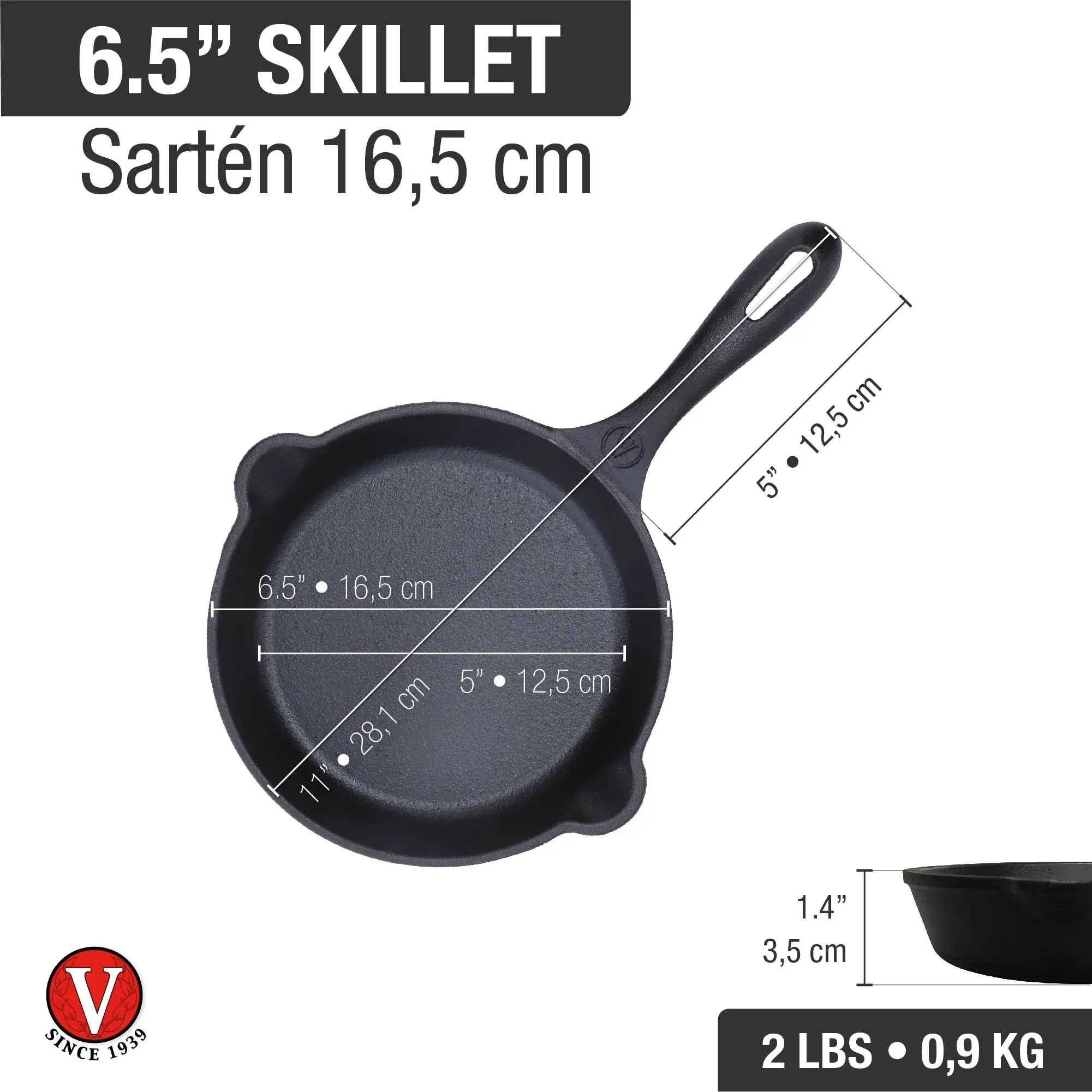 Sartén De Hierro 16,5 Cm Esmaltado Victoria