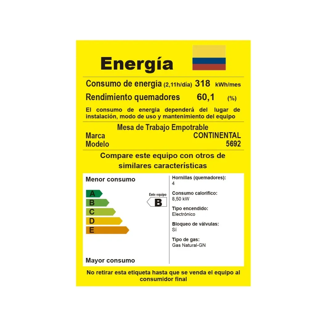 Estufa De Empotrar Vidrio Templado Negro 5692 Gas Natural