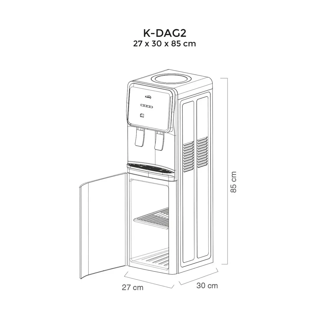 Dispensador De Agua Kalley De Piso Para Botellón K Dag2 Blanco