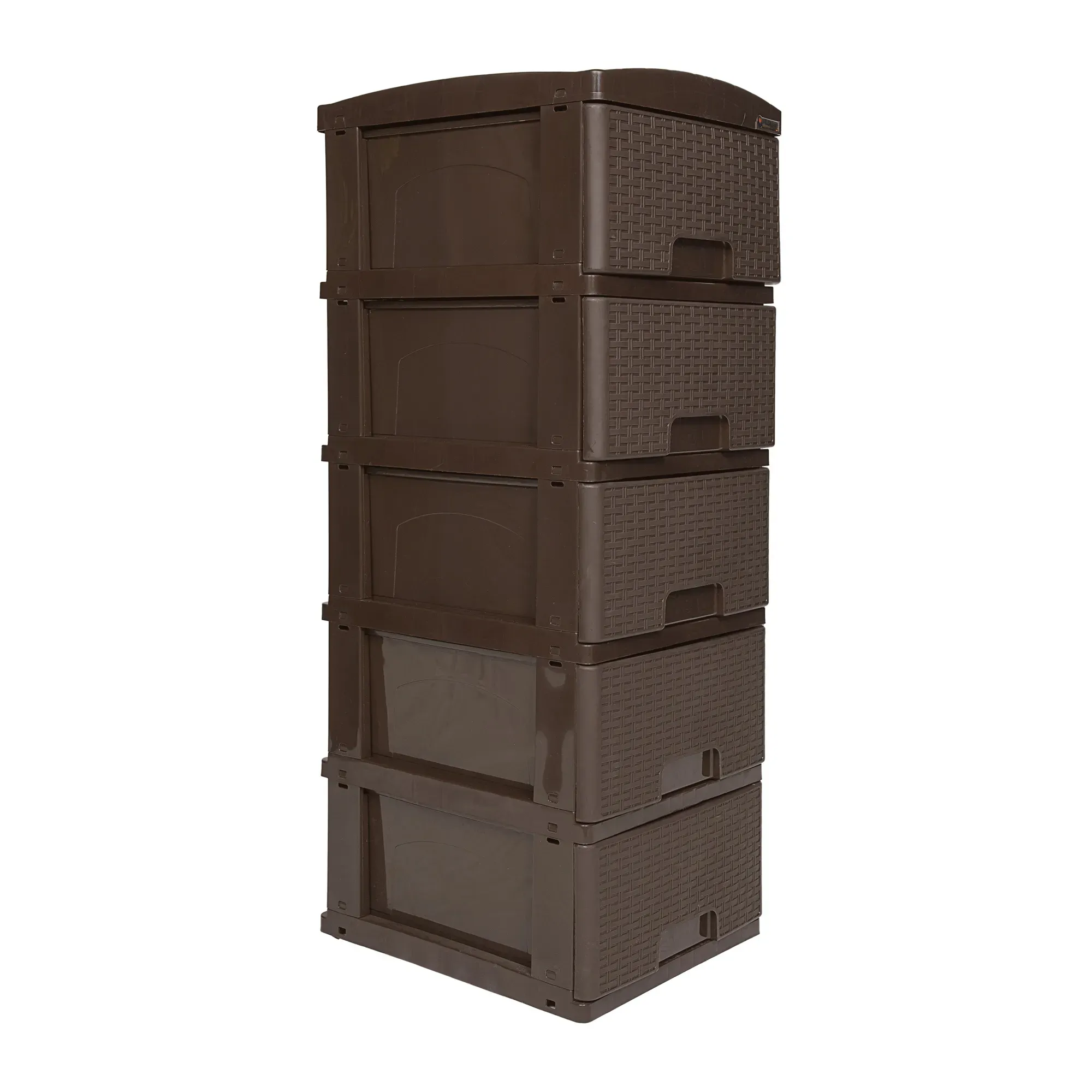 Cajonero Apariencia Rattan 5 Gavetas Colplast Wengue