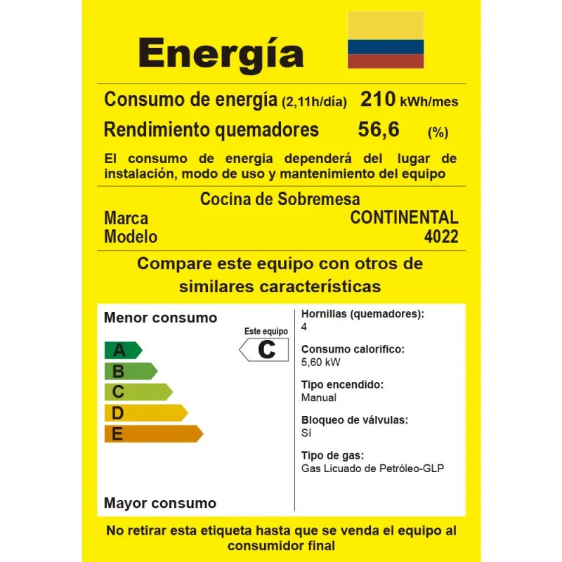 Estufa de mesa a gas propano economica 4022 