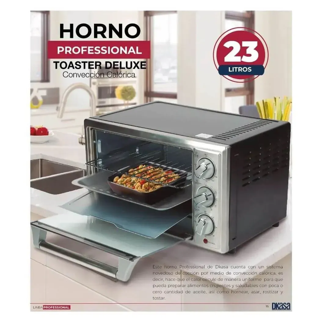 Horno Tostador DKASA 23 litros Profesional Acero