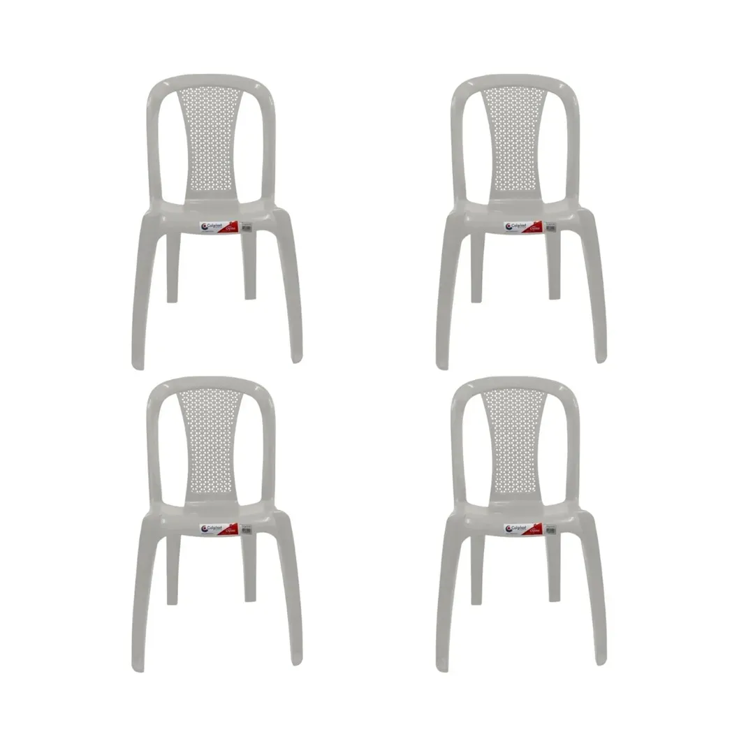 Combo De Silla Crystal X4 Unidades S/Brazo Colplast