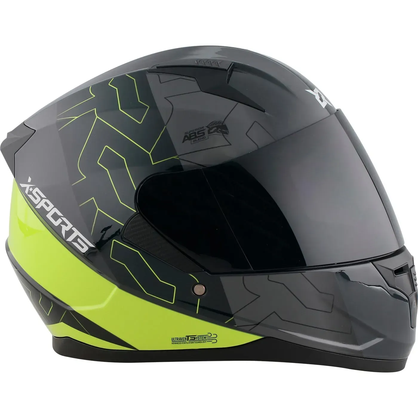 Casco Moto X-SPORTS M67 Xpider Talla S Gris Amarillo Mate Con Visor Transparente