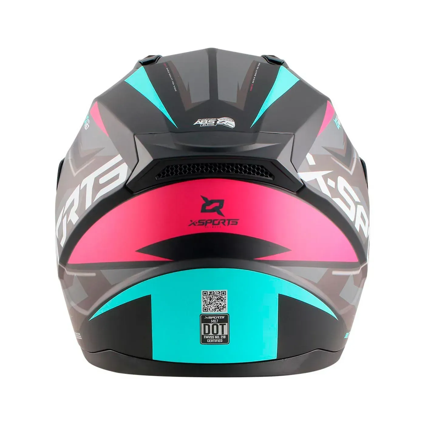 Casco X-SPORTS M67 Courxe Negro Rosado Mate S  Con Visor Transparente