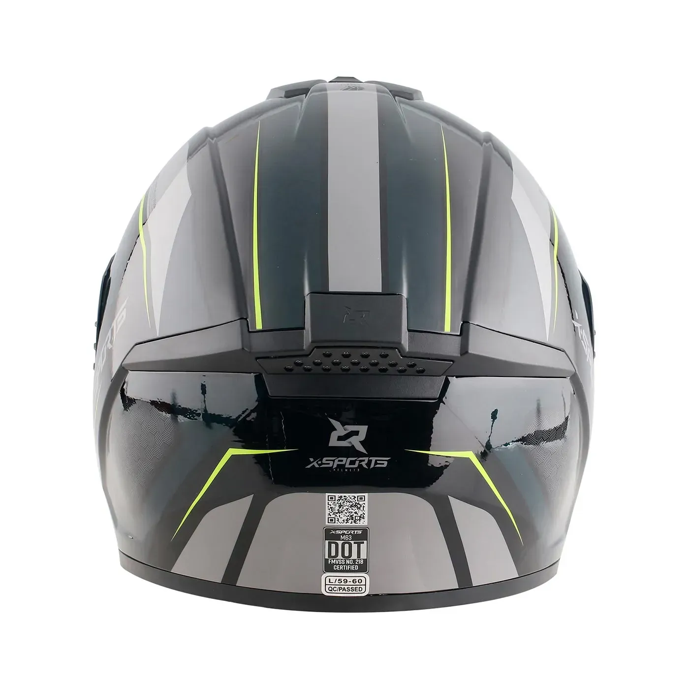 Casco Moto X-SPORTS M63 Broker Talla M Negro Amarillo Brillante Con Visor Transparente