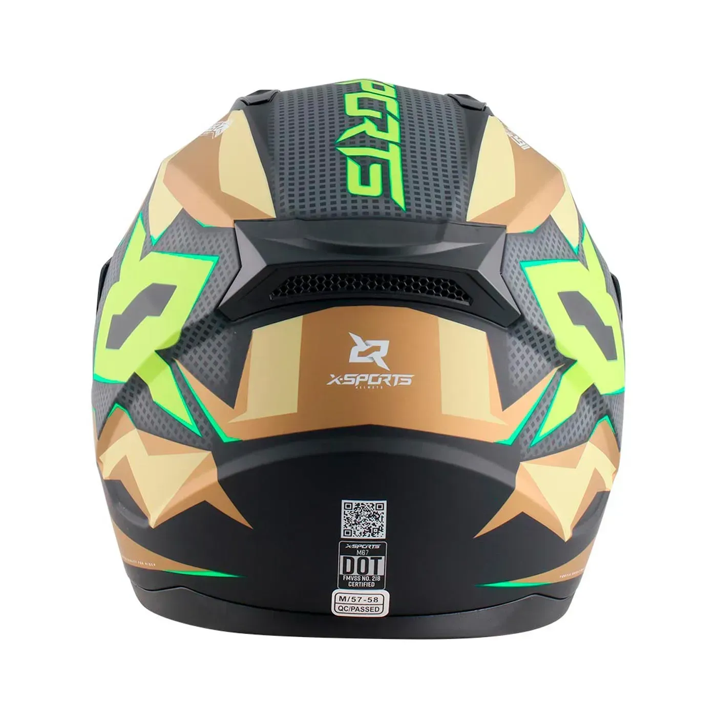 Casco Moto X-SPORTS M67 Claw Talla S Negro Dorado Mate Con Visor Transparente