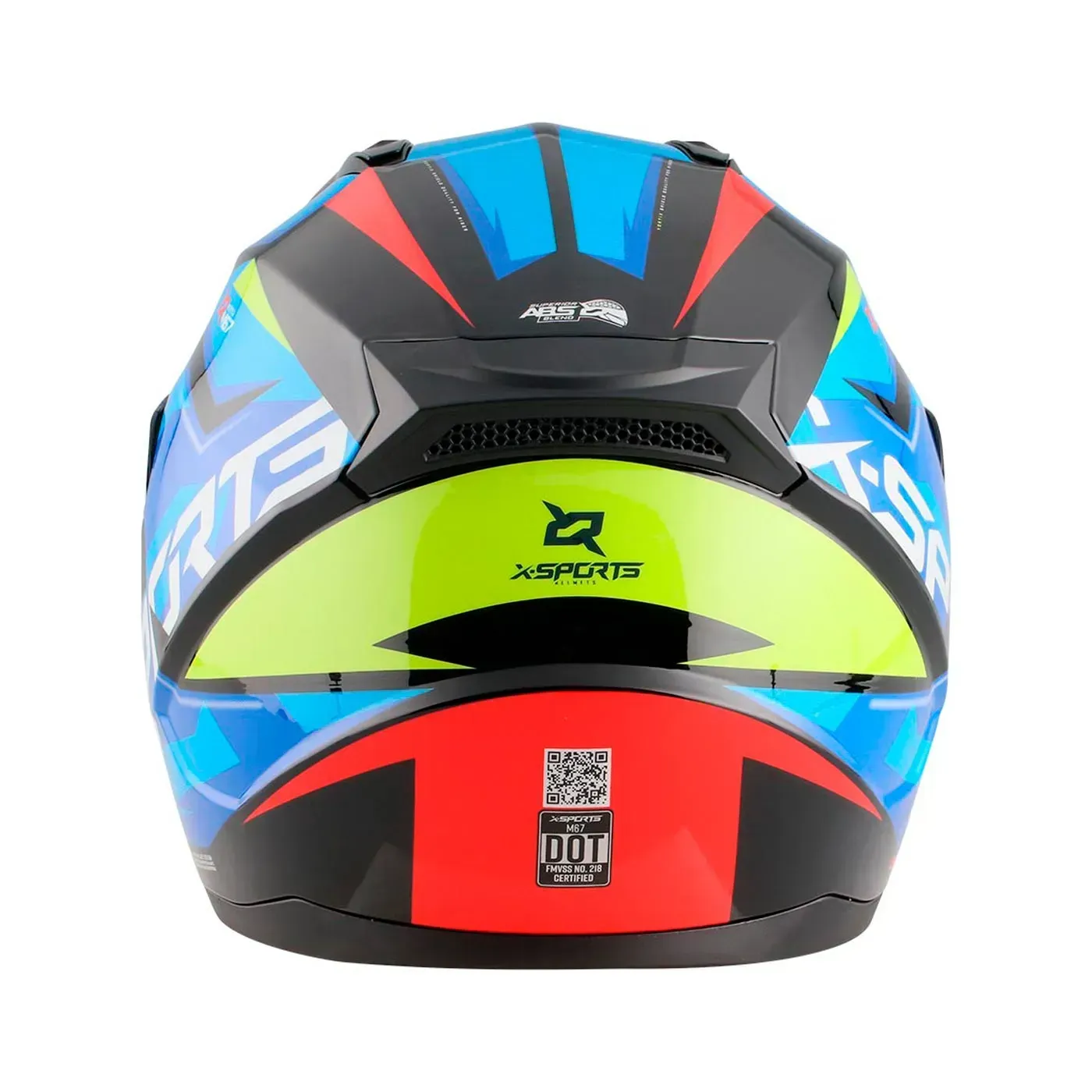 Casco Moto X-SPORTS M67 Courxe Talla S Negro Azul Brillante Con Visor Transparente