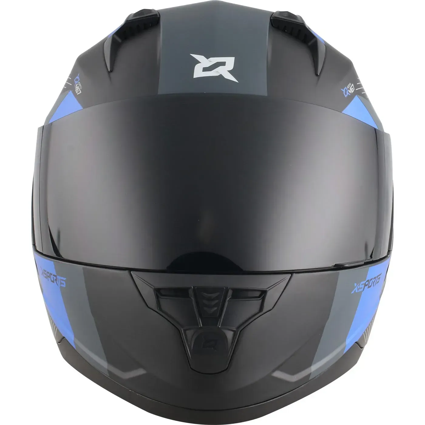 Casco Moto X-SPORTS M67 Advanxe Talla S Negro Azul Mate Con Visor Transparente