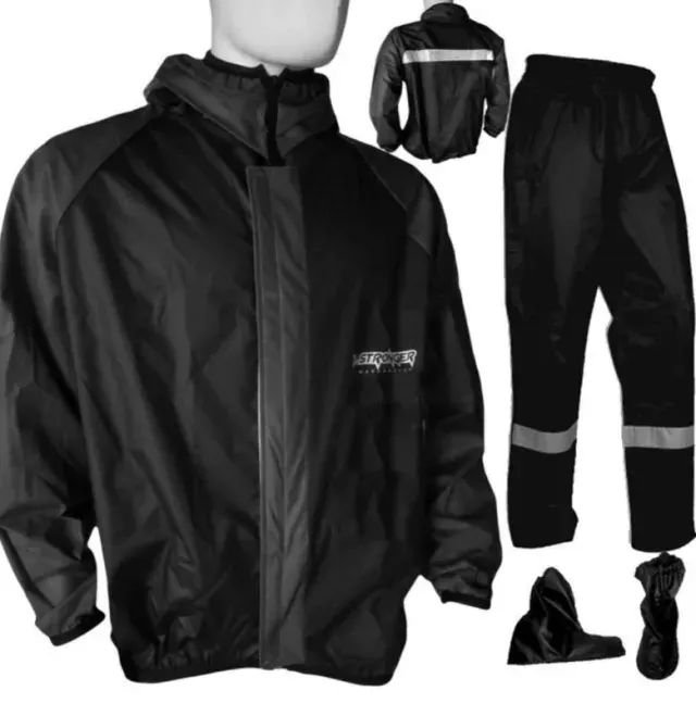 Impermeable Siliconado 3 Piezas Moto/bici Stronger Negro