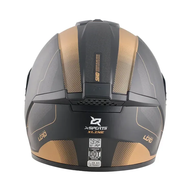 Casco Moto X-SPORTS M63 Lord Talla M Negro Oro Mate Con Visor Trasparente