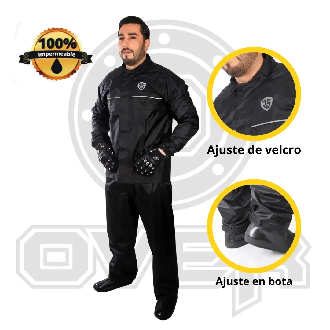 Conjunto Impermeable Tipo Sudadera Jhomar Negro