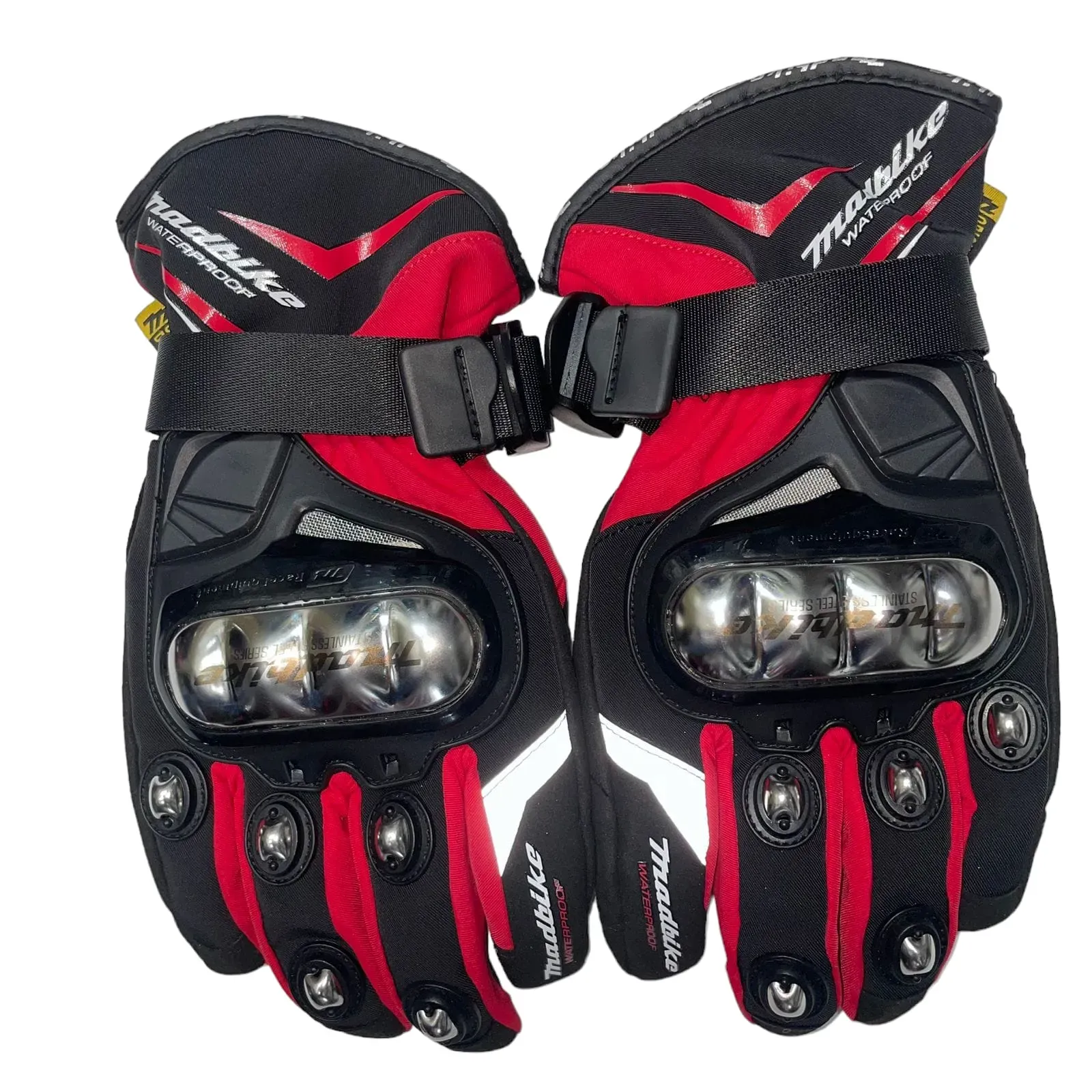 Guante Madbike 100% Impermeable Termico Metalico Rojo