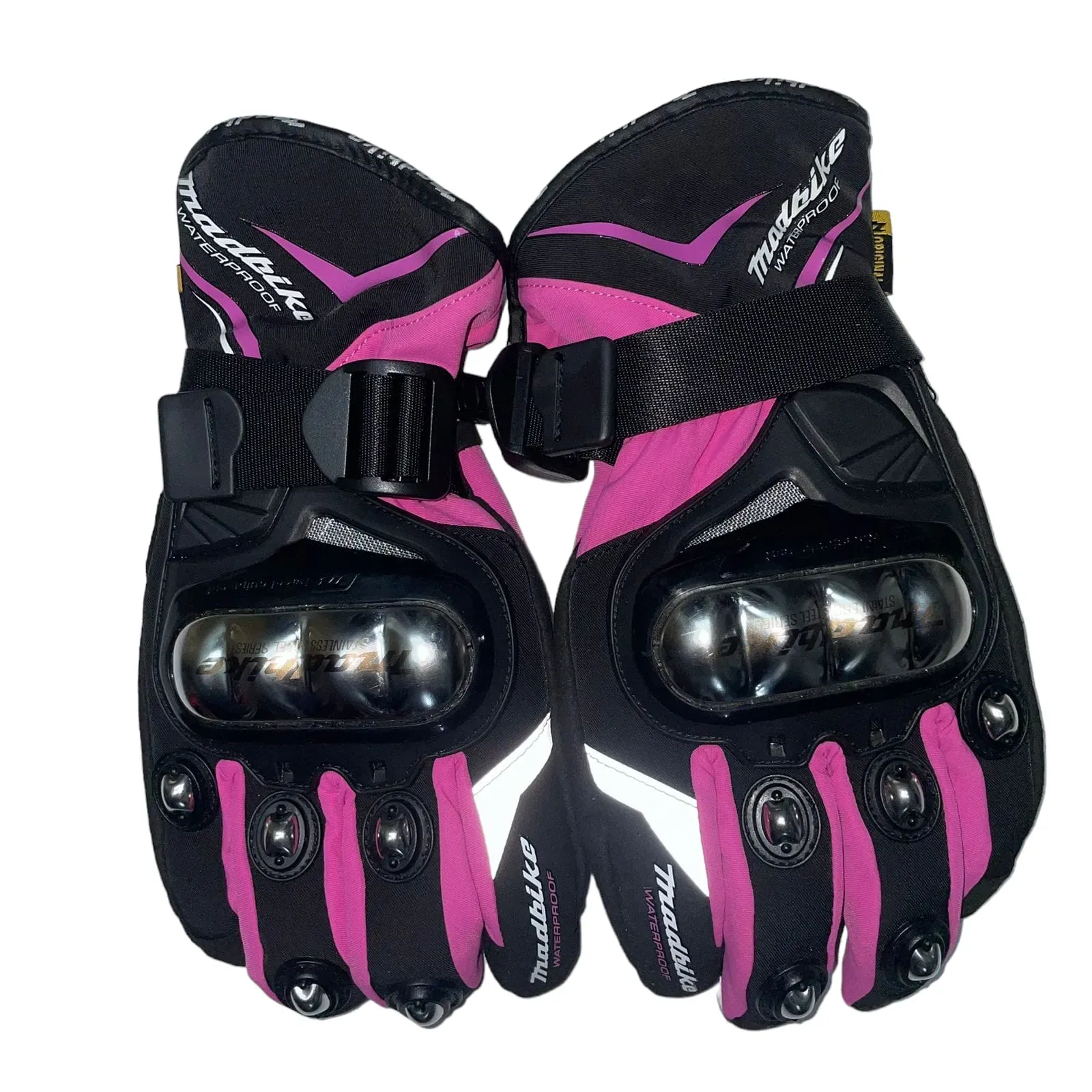 Guante Madbike 100% Impermeable Termico Metalico Fucsia