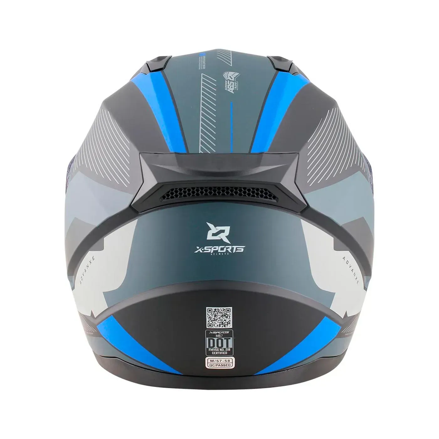 Casco Moto X-SPORTS M67 Advanxe Talla S Negro Azul Mate Con Visor Transparente