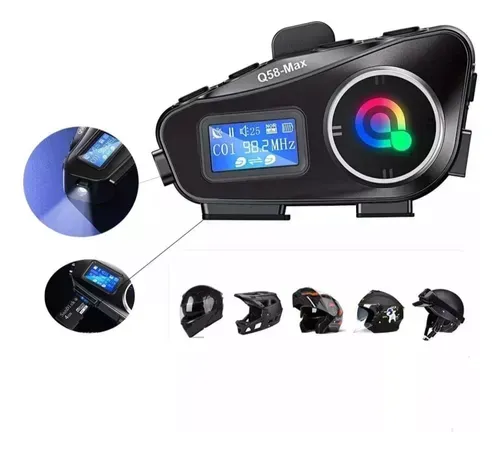 Intercomunicador Para Casco Moto Fm Bluetooth Q-58 Max